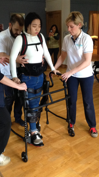 Ed's client, Wiena, uses the latest Exoskeletal technology