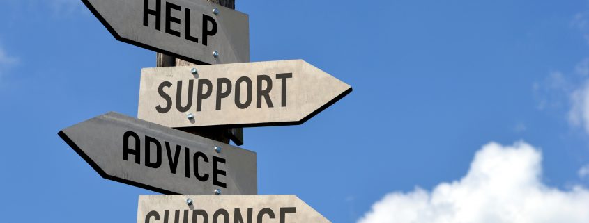 Signpost to help, support, advice, guidance