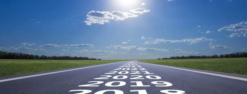 Straight road with future dates